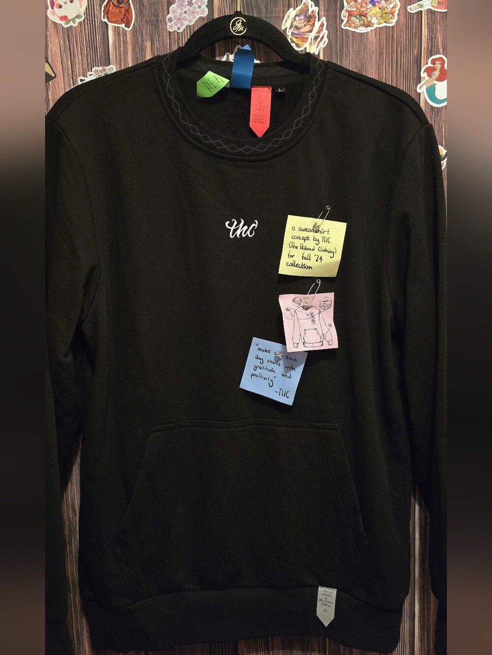 Thc Black Sample Sweatshirt With Sticky Notes